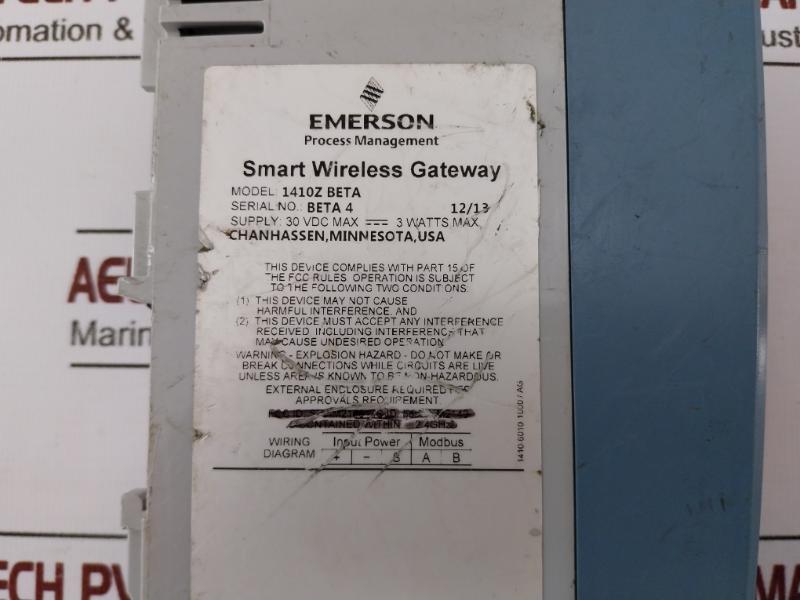 Emerson 1410z Bet A Smart Wireless Gateway 30 Vdc Max