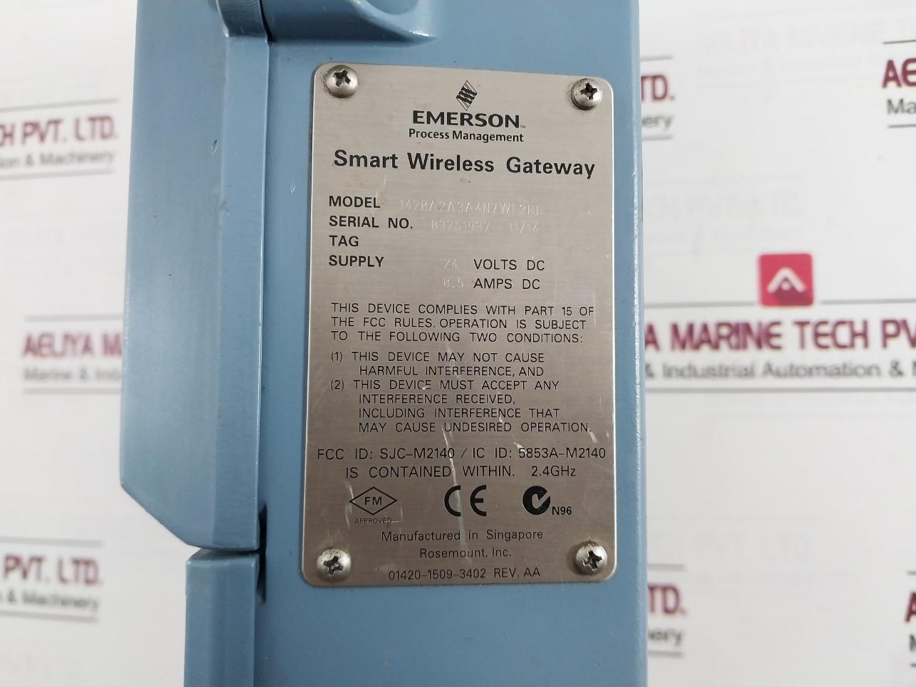 Emerson 1420A2A3A4N7Wl2Rd Smart Wireless Gateway 753-6026-3005/Aa 24Vdc 0.5 Amps