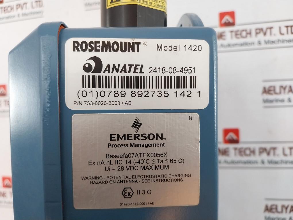 Emerson 1420 Smart Wireless Gateway Set 24V DC 0.5 A 753-6026-3003/ AB