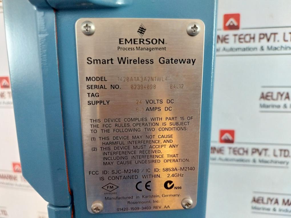 Emerson 1420 Smart Wireless Gateway Set 24V DC 0.5 A 753-6026-3003/ AB