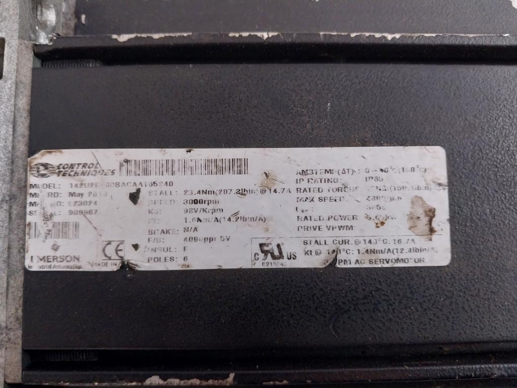 Emerson 142u2e300bacaa165240 Servo Motor 923024