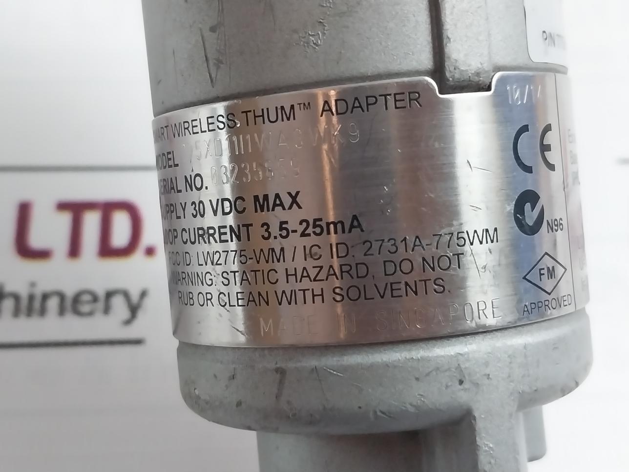 Emerson 775Xd11/1Wa3Wk9 Smart Wireless Thum Adapter 30 Vdc Max 3.5-25Ma Ip66