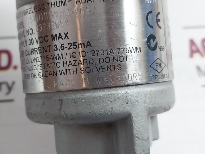 Emerson 775Xd11/1Wa3Wk9 Smart Wireless Thum Adapter 30 Vdc Max 3.5-25Ma Ip66