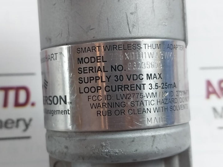 Emerson 775Xd11/1Wa3Wk9 Smart Wireless Thum Adapter 30 Vdc Max 3.5-25Ma Ip66