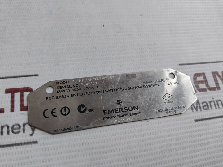 Emerson 781A1D1Nawa3Wk3G2 Wirelesshart Transmitter Antenna 10.5V-30V 20Ma