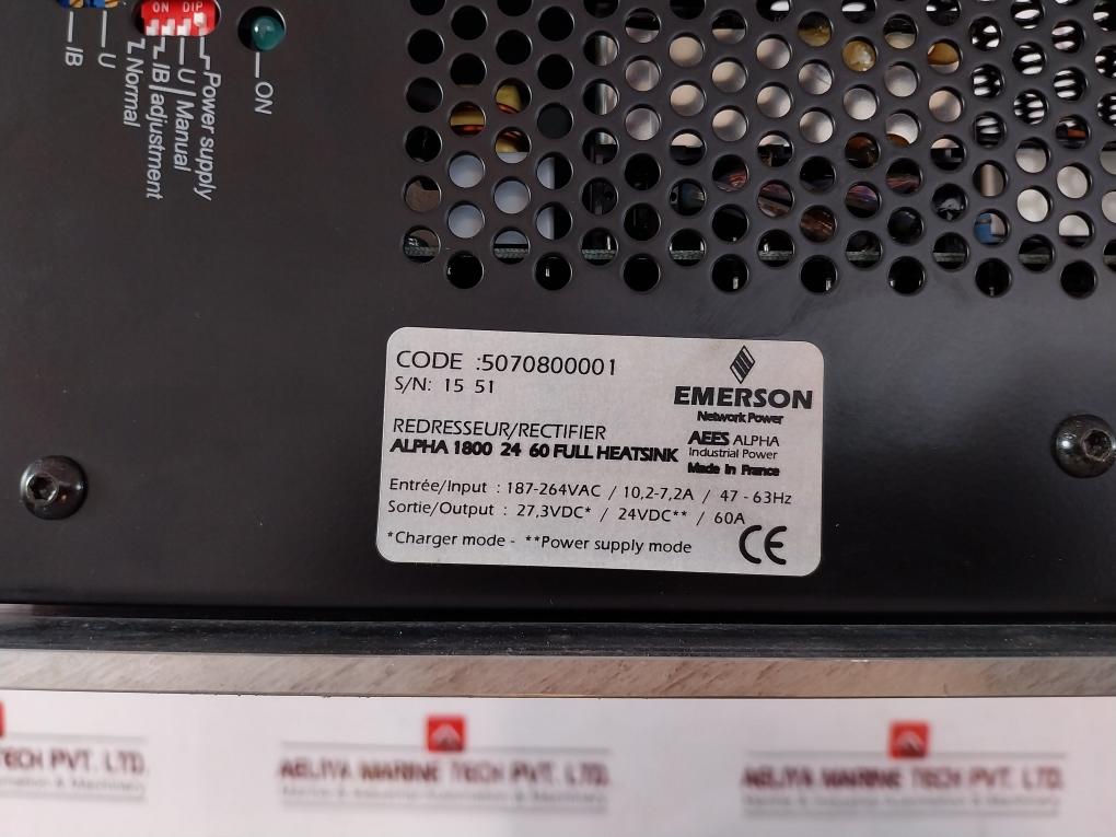 Emerson Alpha 1800 Rectifier Module 187-264Vac 47-63Hz