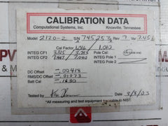 Emerson Csi 2120-2 2120a Series Machinery Analyzer Rev 7 Ver 7.45b