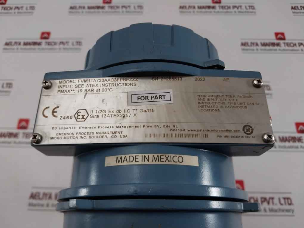 Emerson Fvm11A720Aac3Fpbezzz Fork Viscosity Meter 19Bar At 20°C(Not Working)