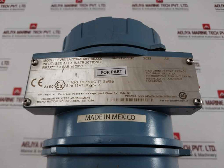 Emerson Fvm11A720Aac3Fpbezzz Fork Viscosity Meter 19Bar At 20°C(Not Working)
