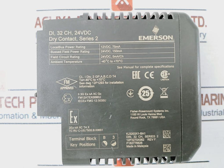 Emerson Kj3203X1-ba1 Digital Input Module Series 2