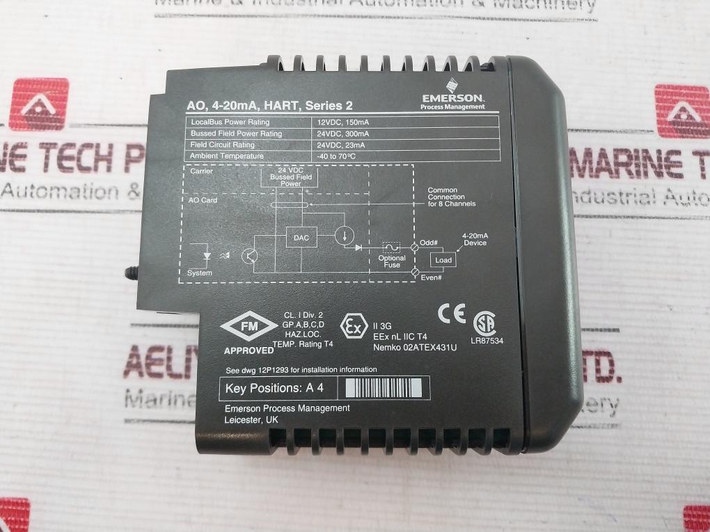Emerson Kj3221X1-ba1 Analog Output Hart Module Set 12P2531X102 Rev: N, Series 2