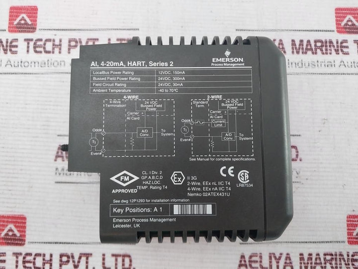 Emerson Kj3222X1-ba1 Analog Input Module 12P2532X112 Rev: M, 24Vdc, Series 2