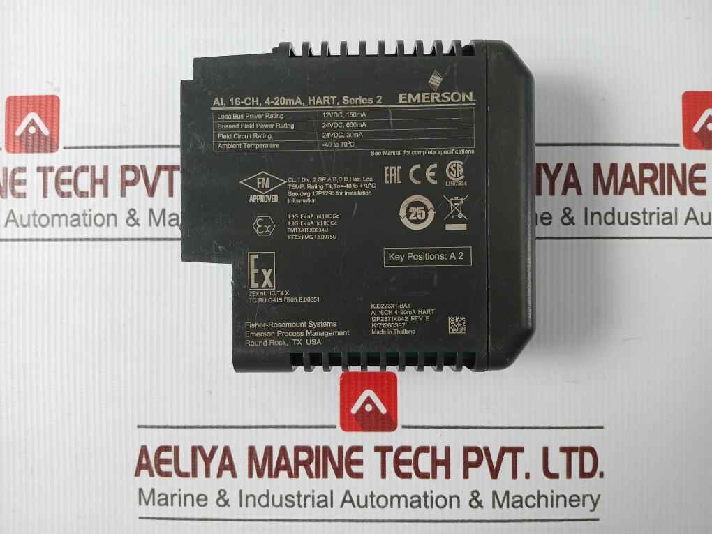 Emerson Kj3223X1-ba1 Analog Input Module 16 Ch 12Vdc 150Ma T4 4-20 Maemerson Process Management