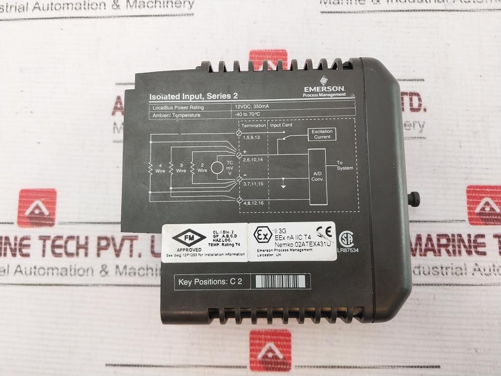Emerson Kj3231X1-ba1 Isolated Input Module 12P2957X022 Rev: B, 12 Vdc 350Ma