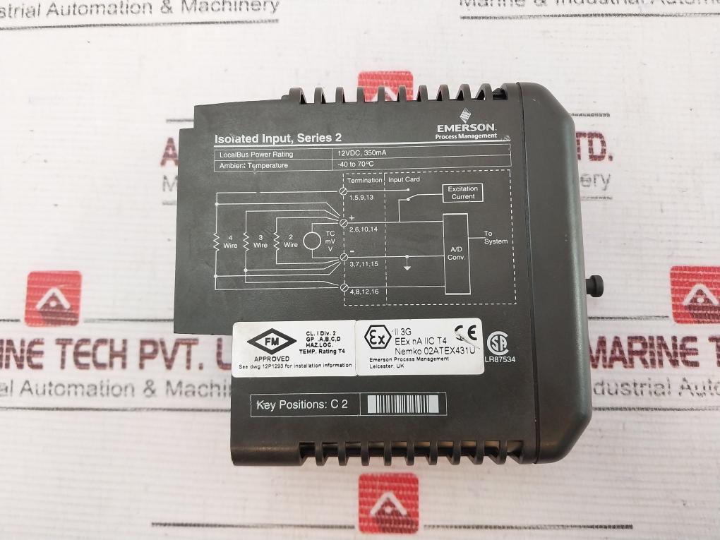 Emerson Kj3231x1-ba1 Isolated Input Module 12 Vdc 350ma