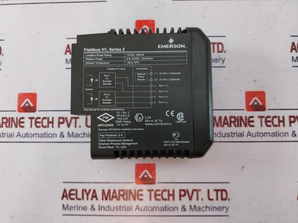 Emerson Kj3242X1-ba1 Delta V Fieldbus H1, Series 2 Card 12P2471X072, Rev: J