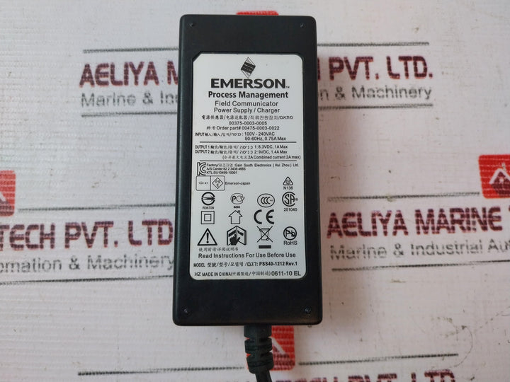 Emerson Pss40-1212 Power Supply/Charger 00475-0003-0022, 100V-240Vac 50-60Hz