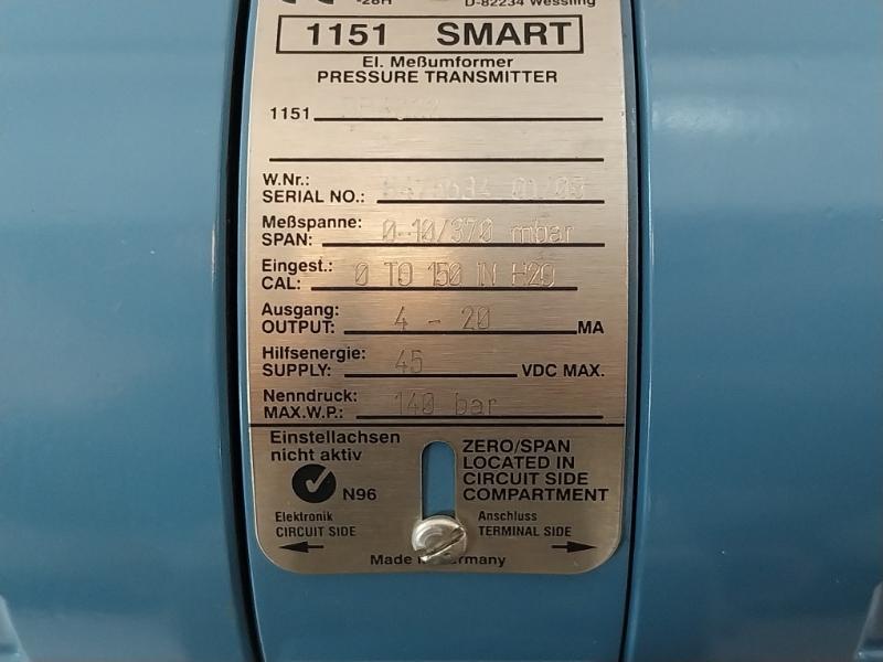 Emerson Rosemount 1151 Smart Pressure Transmitter, Dp/gp, 4-20ma, 140 Bar