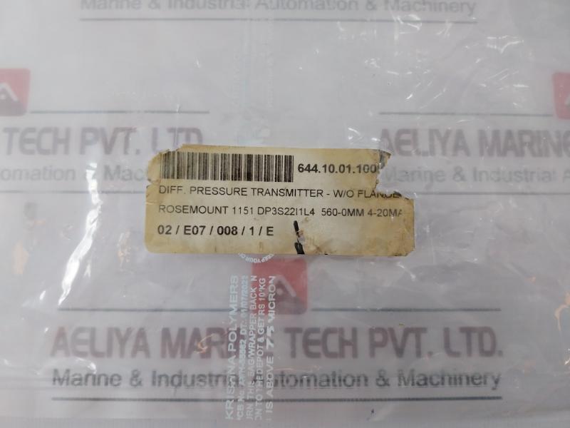 Emerson Rosemount 1151 Smart Pressure Transmitter, Dp/gp, 4-20ma, 140 Bar