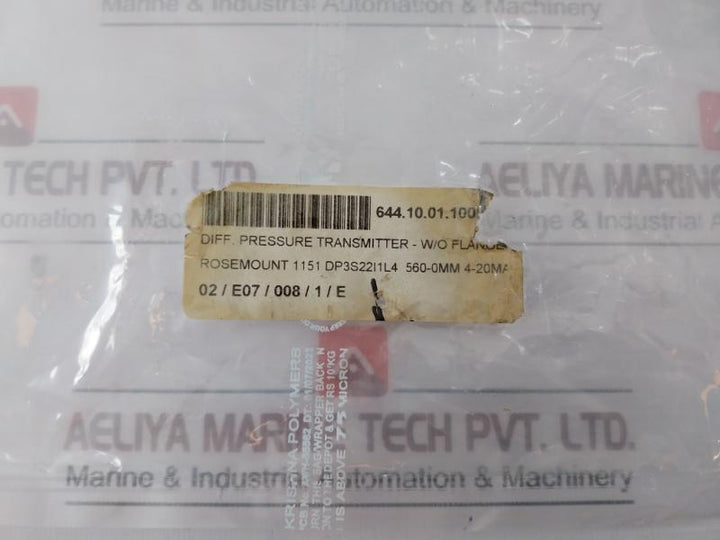 Emerson Rosemount 1151 Smart Pressure Transmitter, Dp/gp, 4-20ma, 140 Bar