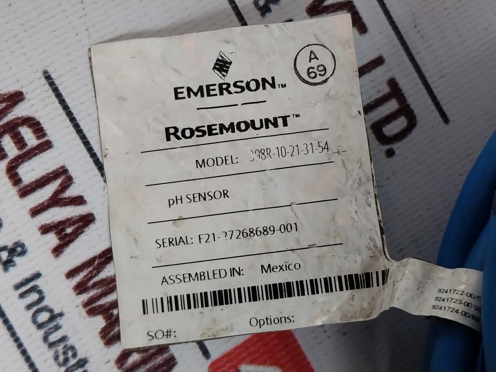 Emerson Rosemount 398R-10-21-31-54 Ph Sensor