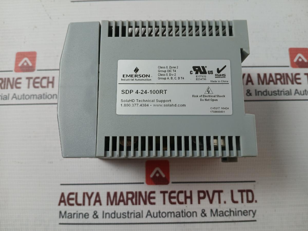 Emerson Sdp 4-24-100Rt Din Rail Power Supply 24 Vdc/4.2 A 24-28V 50/60 Hz