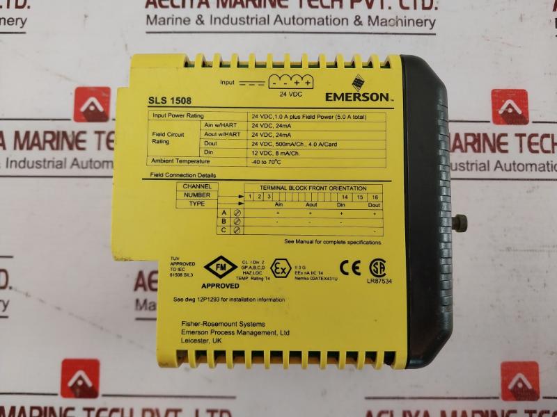 Emerson Sls 1508 Deltav Smart Logic Solver Kj2201X1-ba1 12P3162X142