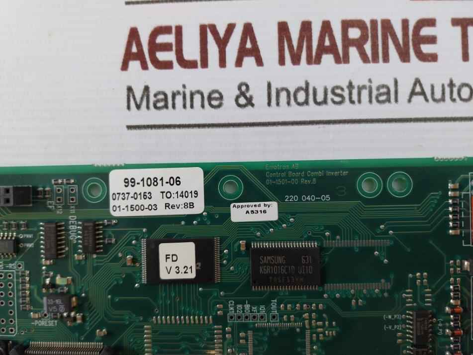 Emotron 01-1501-00 Control Board Combi Inverter Module Rev 8 E246995