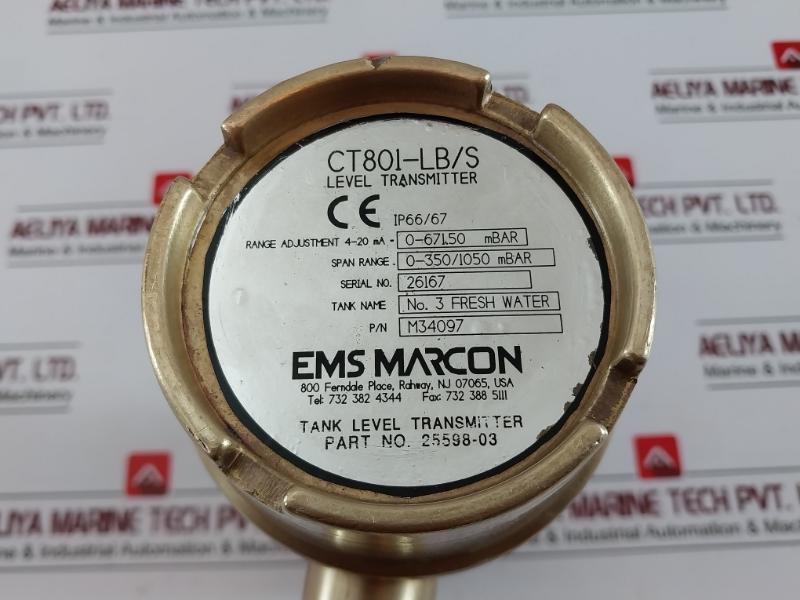 EMS MARCON CT801-LB/S Tank Level Transmitter 25598-03 0-350/1050 MBAR