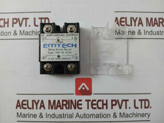 Emtech Emt 48 25 Dc Solid State Relay 3-32 Vdc Input 25 Amp / 480Vac Output