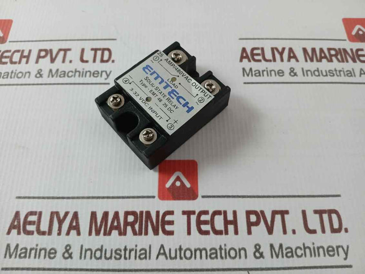 Emtech Emt 48 25 Dc Solid State Relay 3-32 Vdc Input 25 Amp / 480Vac Output