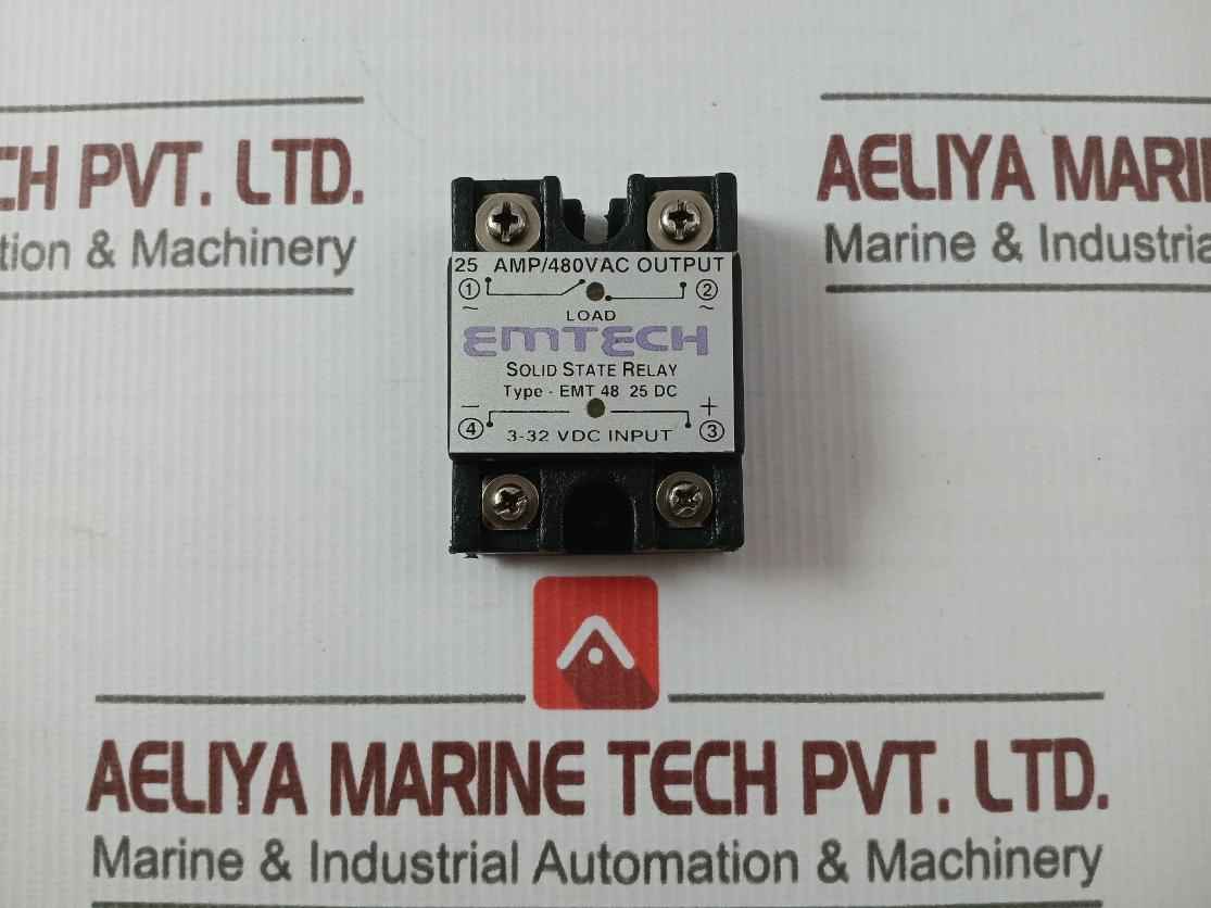Emtech Solid State Relay Emt 48 25 Dc 25Amp 480Vac