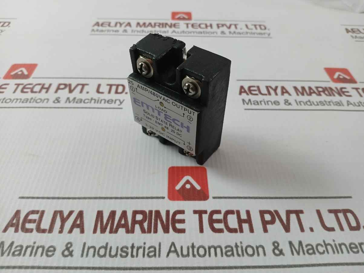 Emtech Solid State Relay Emt 48 25 Dc 25Amp 480Vac