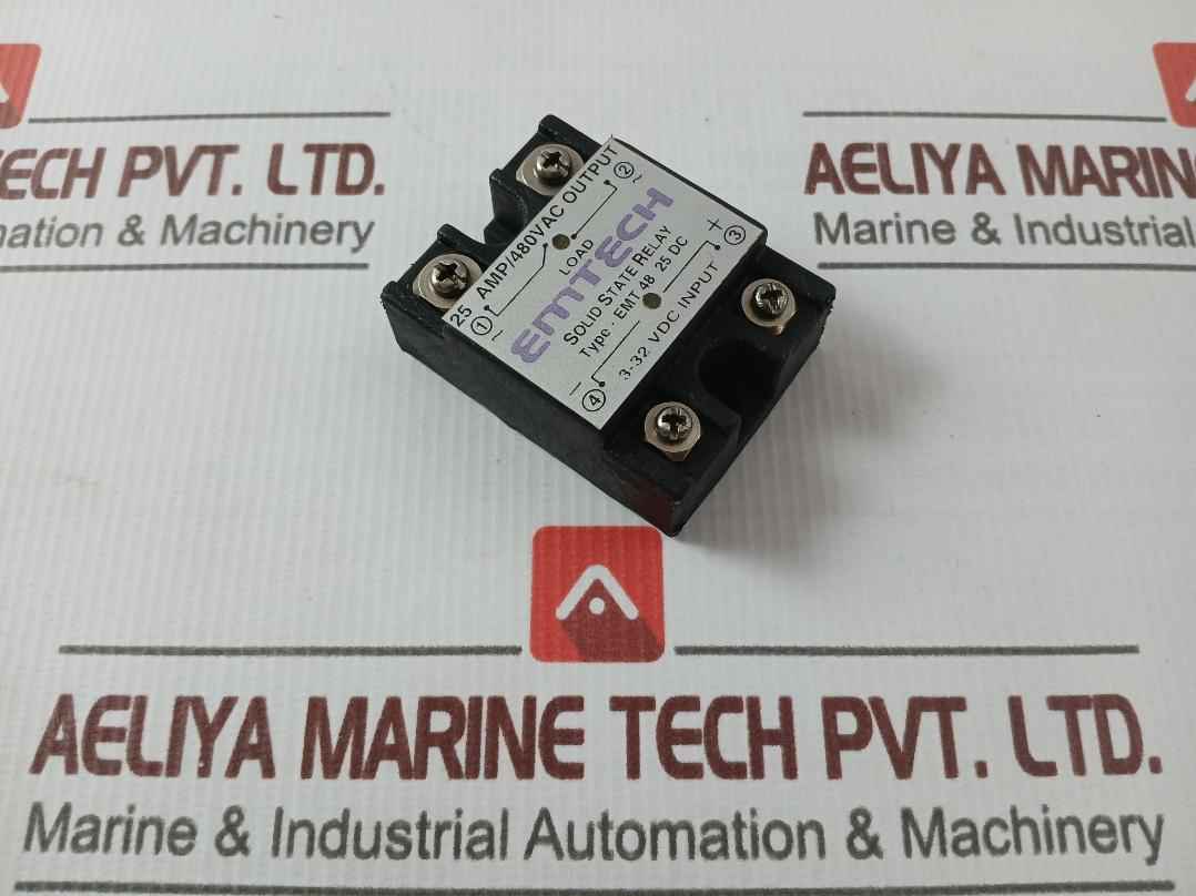 Emtech Solid State Relay Emt 48 25 Dc 25Amp 480Vac