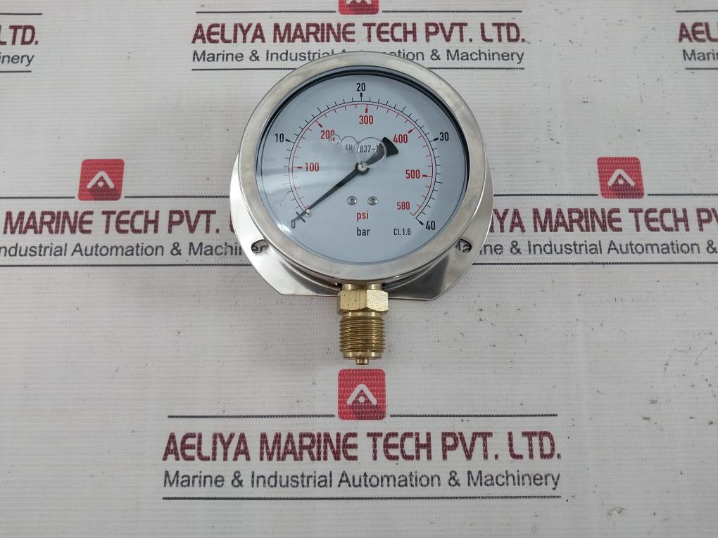 En 837-1 0-580 Psi Pressure Gauge 0-40 Bar