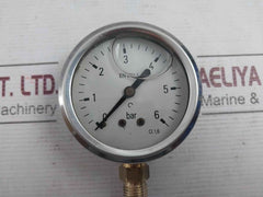 En 837-1 De 1/2" Pressure Gauge 0 To 6 Bar