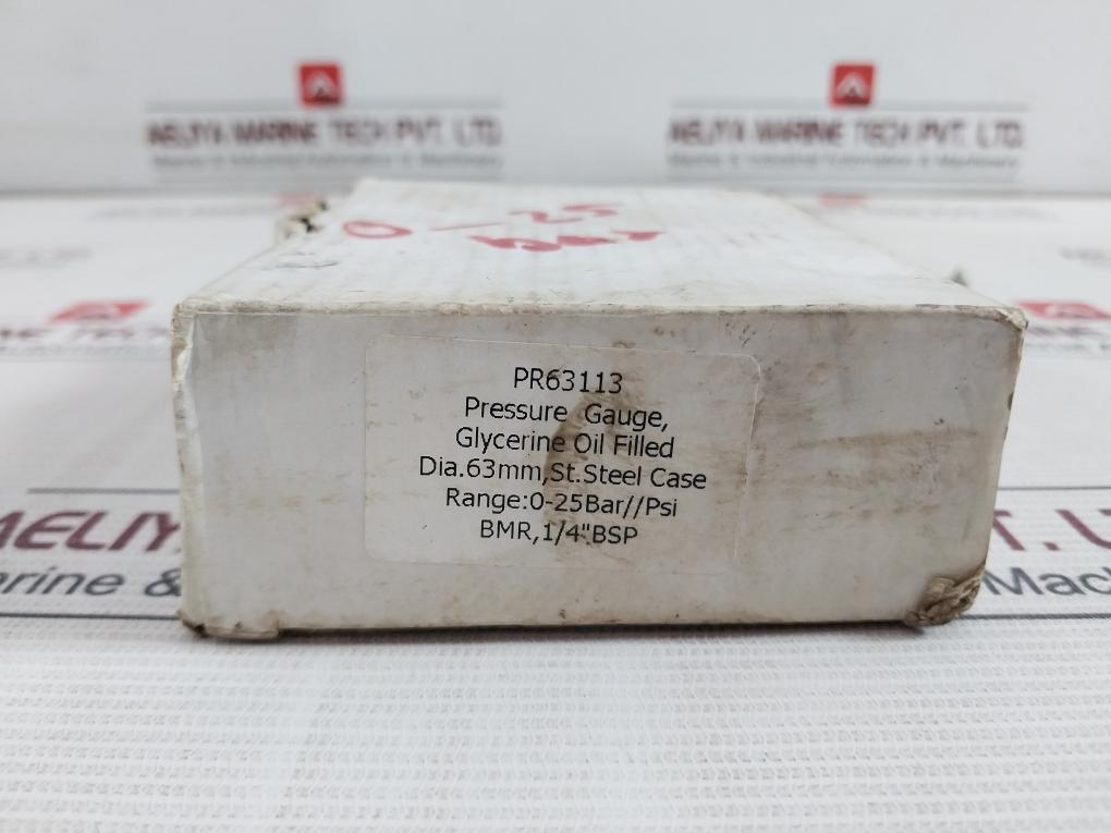 En 837-1 Glycerine Oil Filled Pressure Gauge 63 Mm 0-25Bar/Psi
