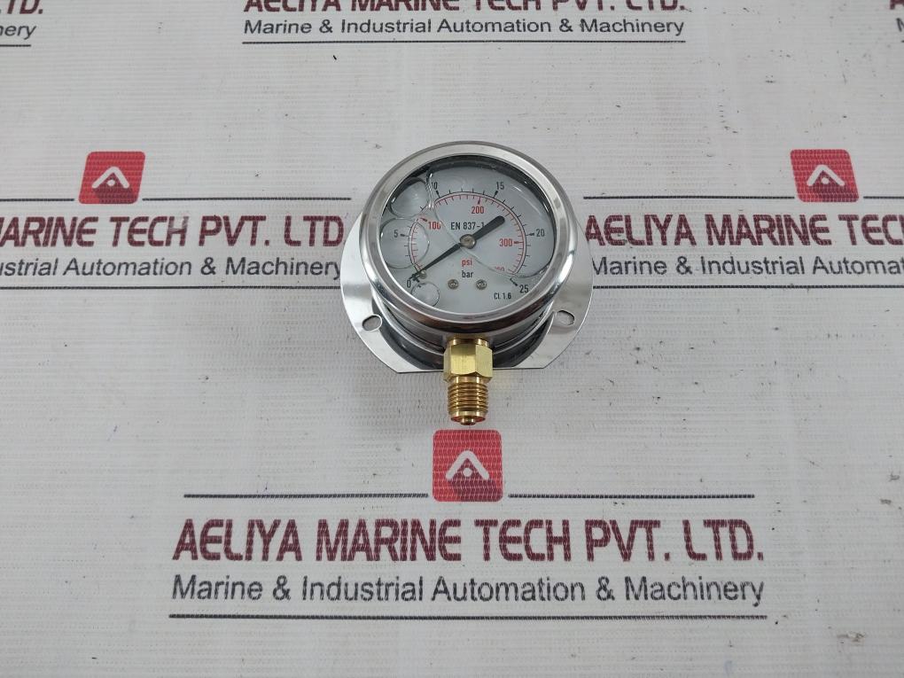 En 837-1 Glycerine Oil Filled Pressure Gauge 63 Mm 0-25Bar/Psi