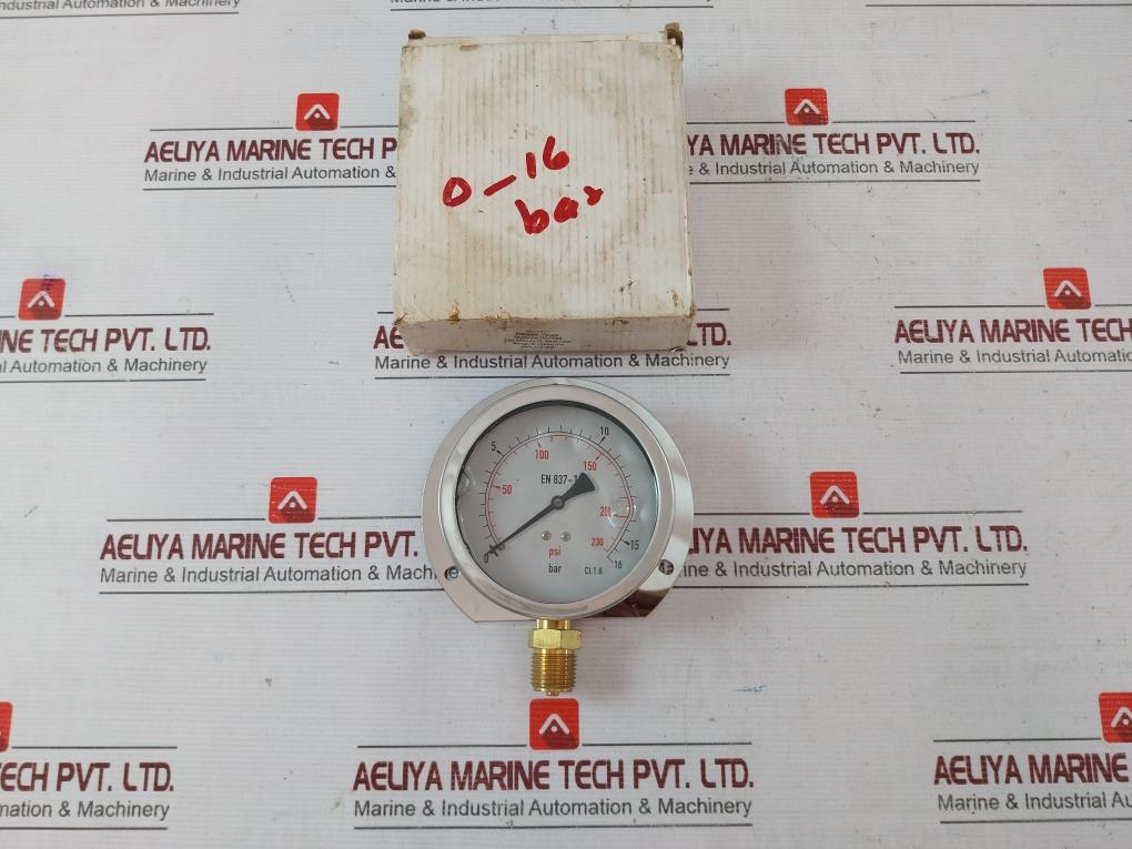 En 837-1 Pressure Gauge 0-230 Psi 0-16 Bar Cl.1.6 Pr11012