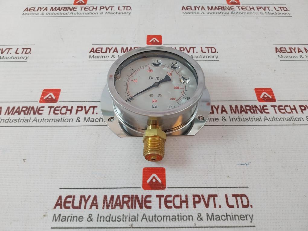 En 837-1 Pressure Gauge 0-230 Psi 0-16 Bar Cl.1.6 Pr11012