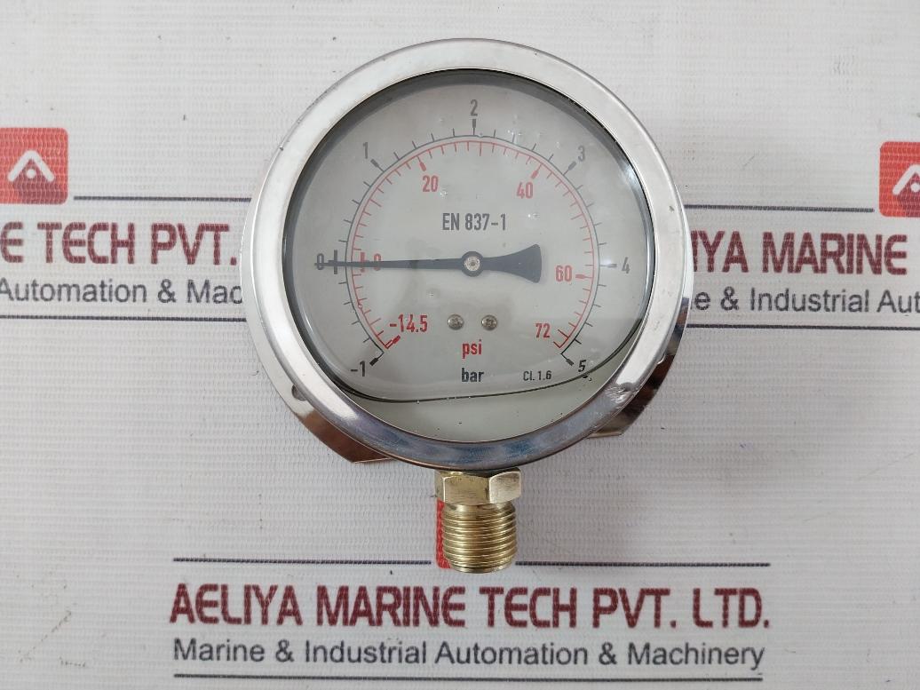En 837-1 Pressure Gauge 14.5 To 72 Psi 1 To 5 Bar