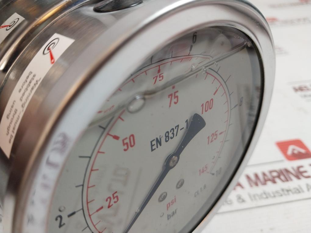 En 837-1 Pressure Gauge Pr11011 0-145 Psi 0-10 Bar