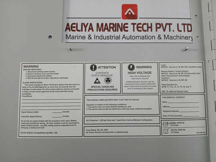 Enclosure For Quick Start Alarm 230 Vac 50/60 Hz Est