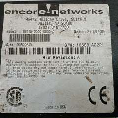 Encore Networks Ip Legacy Router +5Vdc 2A B2100-000-0000-0