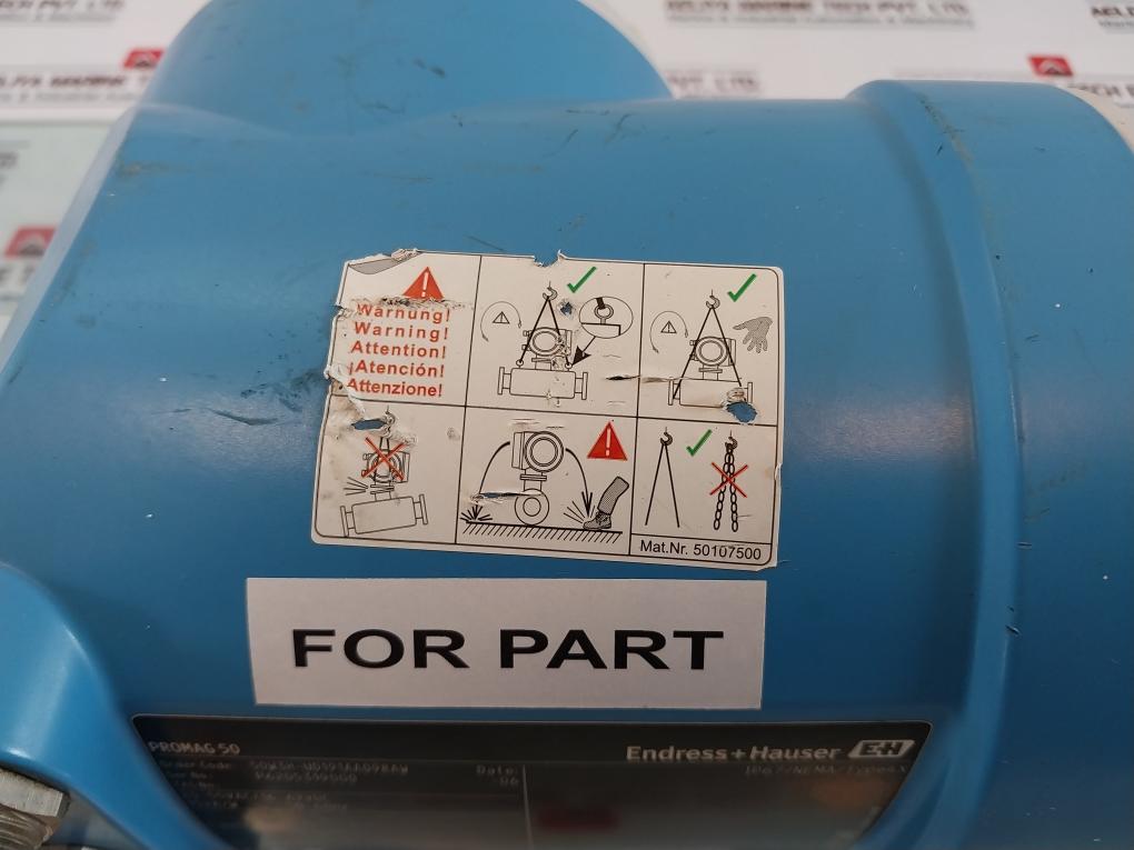 Endress+Hauser 50W3H-ud191Aa098Aw Electromagnetic Flow Meter Ip67