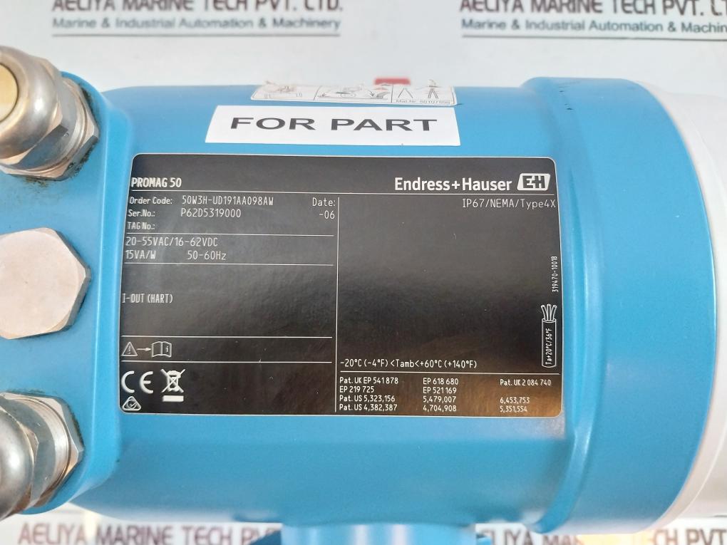 Endress+Hauser 50W3H-ud191Aa098Aw Electromagnetic Flow Meter Ip67
