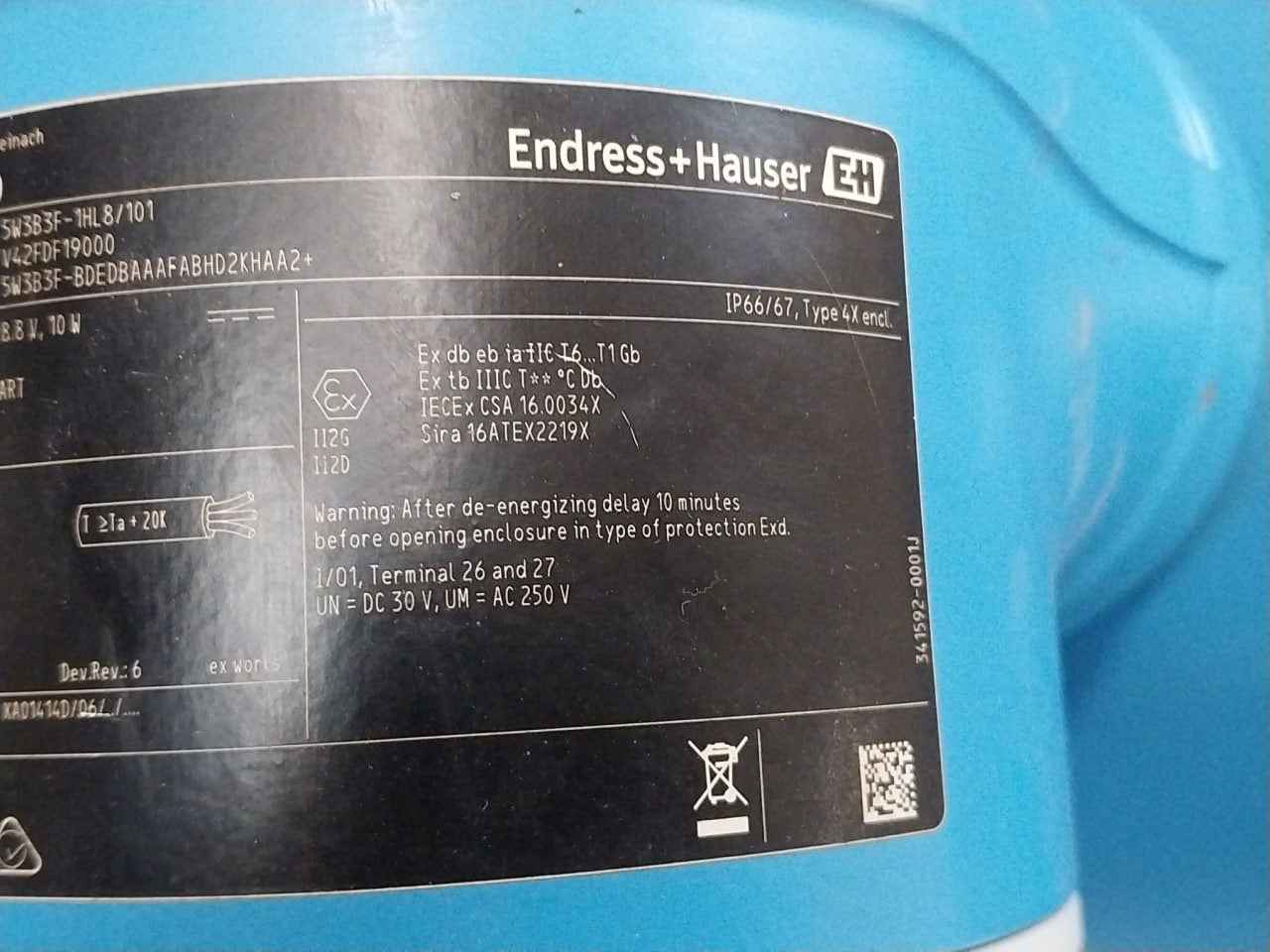 Endress+Hauser 5W3B3F-1Hl8/101 Electromagnetic Flow Tube Meter 10 Bar