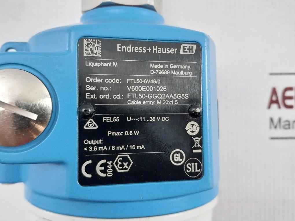 Endress+hauser Ftl50-6v46/0 Level Switch Liquiphant M 64 Bar 11-36v Dc