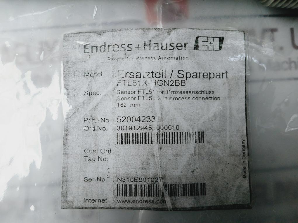 Endress+Hauser Ftl51X-hgn2Bb 52004233 Sensor With Process Connection 162 Mm