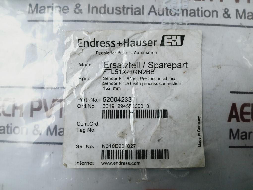 Endress+Hauser Ftl51X-hgn2Bb 52004233 Sensor With Process Connection Set